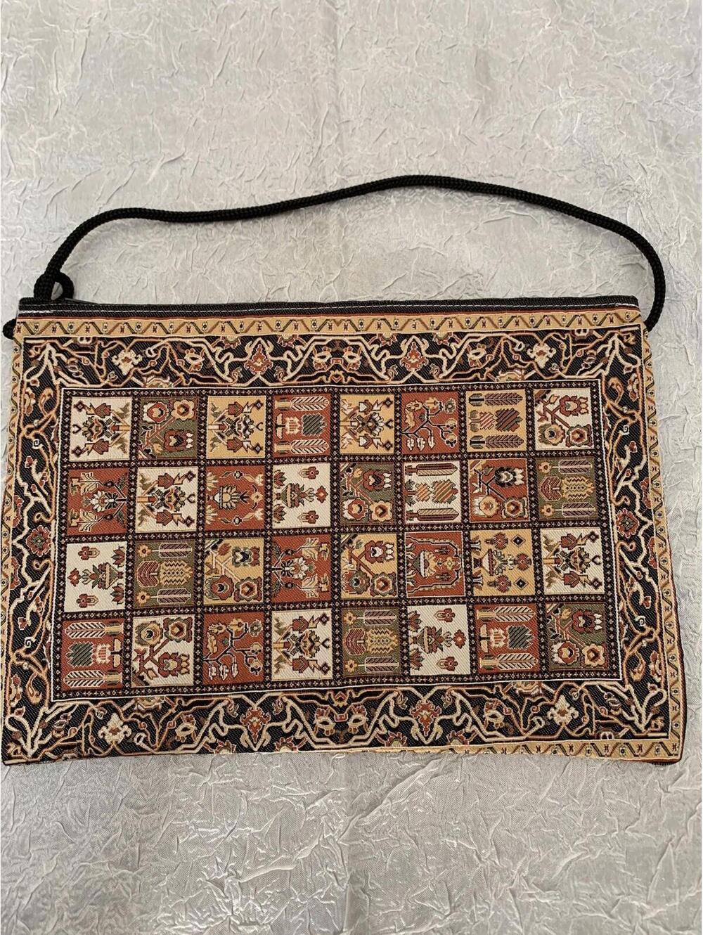 NEW Authentic Woven Carpet Design Ladies Shoulder / CrossBody Bag - Beige